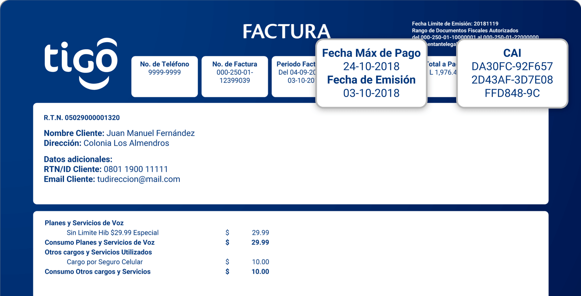 2. Datos de referencia para el pago de tu factura: tigo-factura