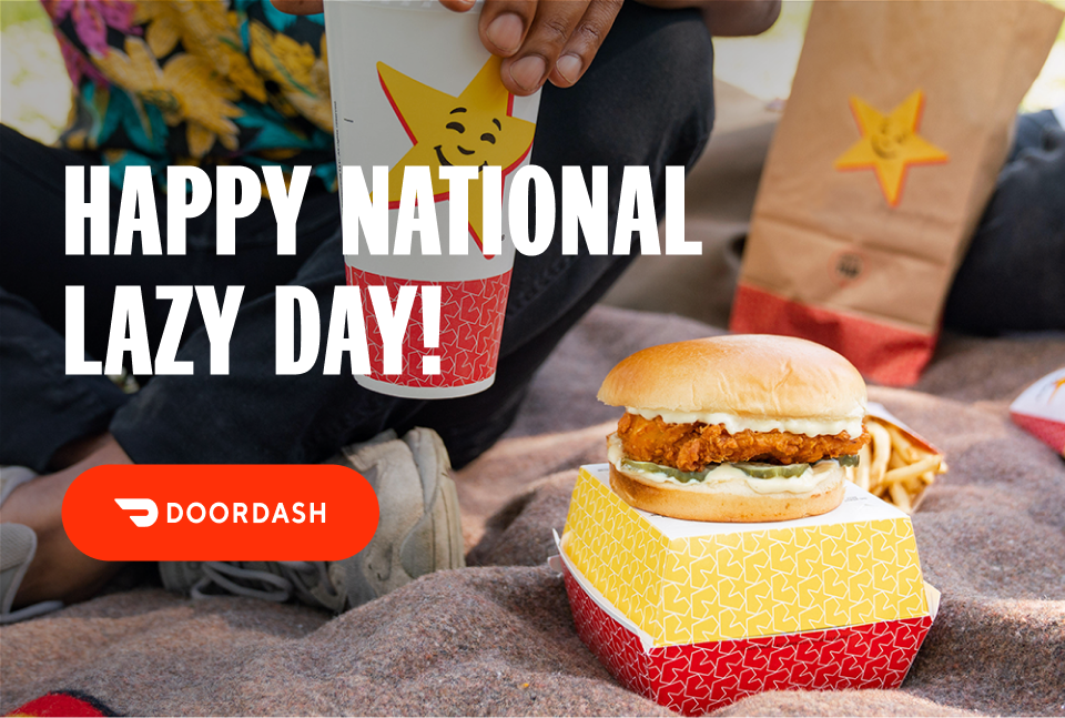 Happy National Lazy Day Free Delivery For Orders over $20 on doordash valid 8/10/21 Coupon Code: LAZYDAY